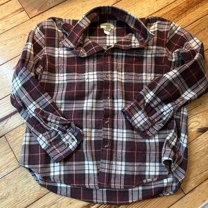 Gander Mountain Casual Brown and White Button Down Shirt